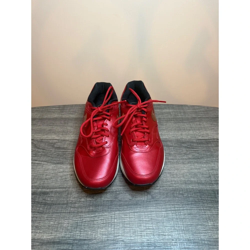 Nike Air Max 1 Metallic Red Gold Women Sneakers 454746-600